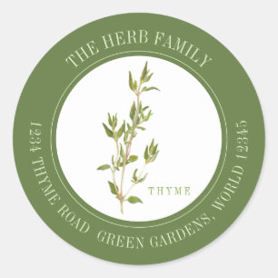 Sticker Rond Sceau d'enveloppes ronds FRAIS THYME - Vert