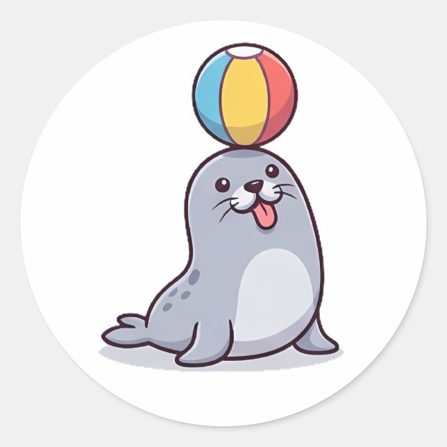 Sticker Rond Sceau d'équilibre de balle (Devant)