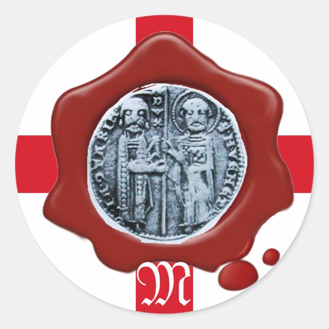 Sticker Rond SCEAU DES CHEVALIERS MODÈLE Sceau de cire rouge (Devant)