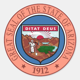 Sticker Rond Sceau d'état de l'Arizona