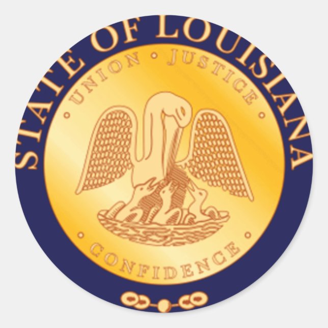 Sticker Rond Sceau d'État de Louisiane (Devant)