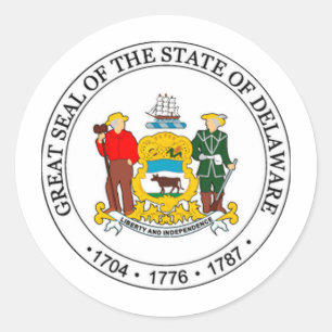 Sticker Rond Sceau d'État du Delaware