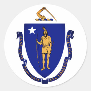 Sticker Rond Sceau d'État du Massachusetts