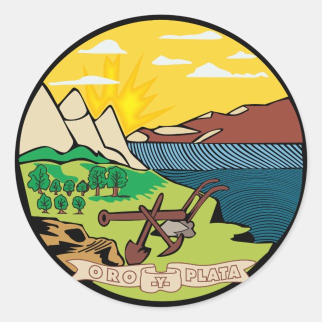 Sticker Rond Sceau d'État du Montana (Devant)