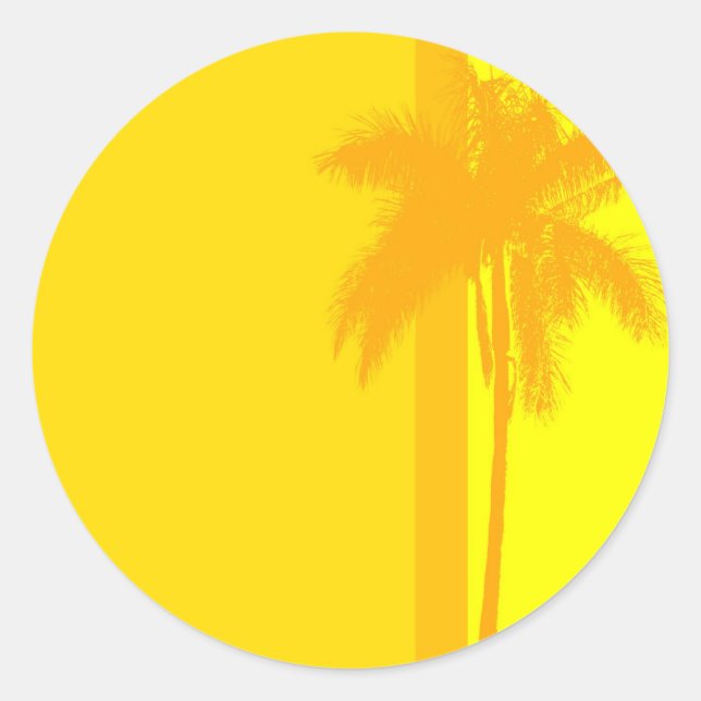 Sticker Rond Sceau d'invitation de palmier Mariage tropical (Devant)