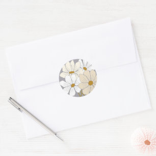 Sticker Rond Sceau d'invitation simple Daisy