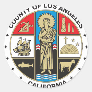 Sticker Rond Sceau du comté de Los Angeles