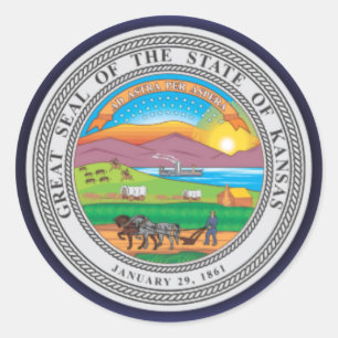 Sticker Rond Sceau du Kansas