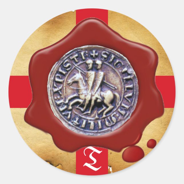 Sticker Rond SCEAU DU MODÈLE DES CHEVALIERS, Monogramme de cire (Devant)