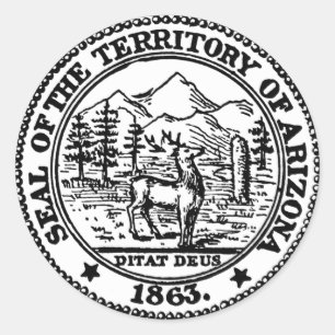 STICKER ROND SCEAU DU TERRITOIRE D'ARIZONA 1963