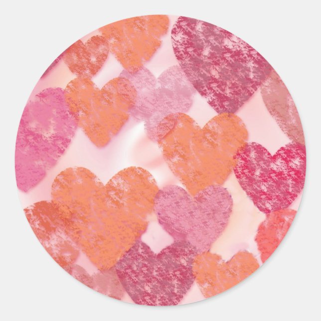Sticker Rond Sceau Enveloppe Coeur (Devant)