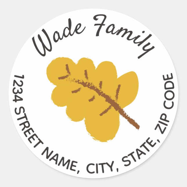 Sticker Rond Sceau Enveloppe de l'enveloppe de la feuille d'aut (Devant)