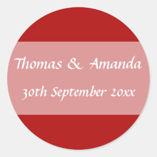 Sticker Rond Sceau Enveloppe Nom Rouge & Date