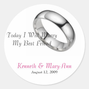 Sticker Rond Sceau faire-part de mariage