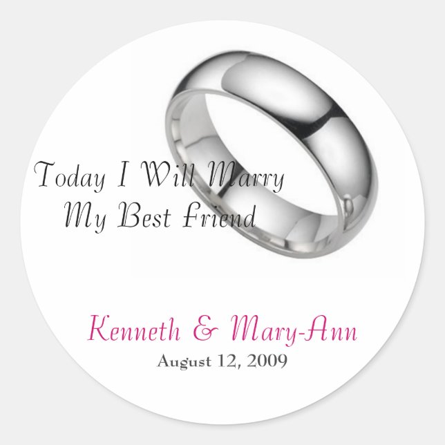 Sticker Rond Sceau faire-part de mariage (Devant)