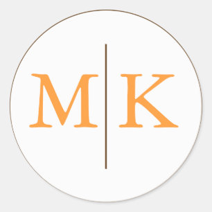 Sticker Rond Sceau Faire-part de mariage monogramme