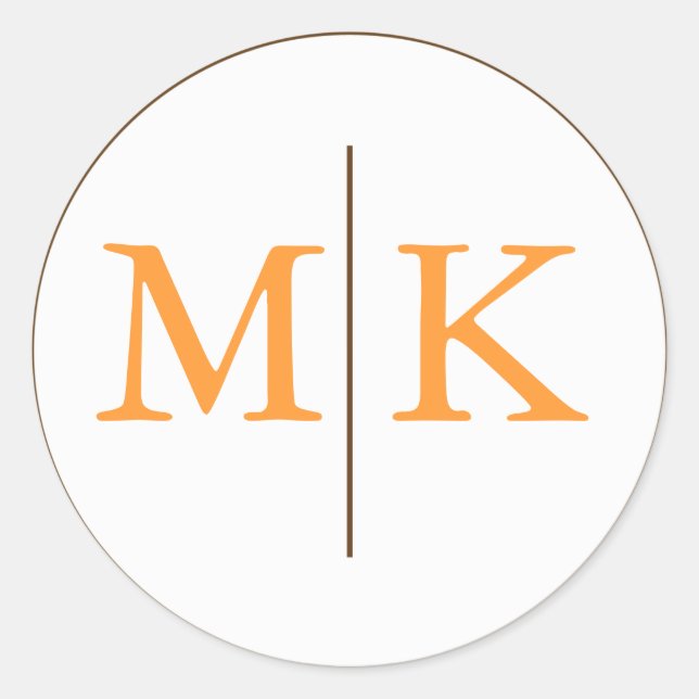 Sticker Rond Sceau Faire-part de mariage monogramme (Devant)