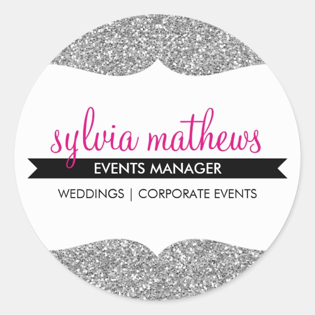 Sticker Rond SCEAU GLAMOREUX élégant parties scintillant brilla (Devant)