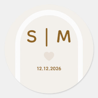 Sticker Rond Sceau initial de l'enveloppe de mariage de la suit