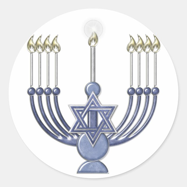 Sticker Rond Sceau KRW Hanoukka Menorah (Devant)