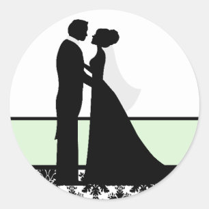 Sticker Rond Sceau Mariage à la menthe