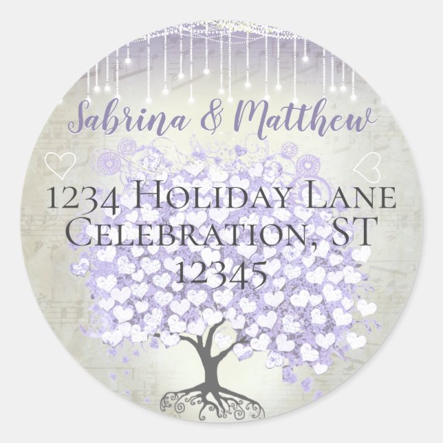 Sticker Rond Sceau Mariage de la feuille de coeur de l'orchidée (Devant)