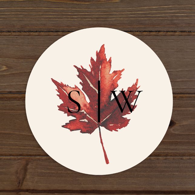 Sticker Rond Sceau Mariage d'enveloppe de crème de automne simp (Créateur téléchargé)