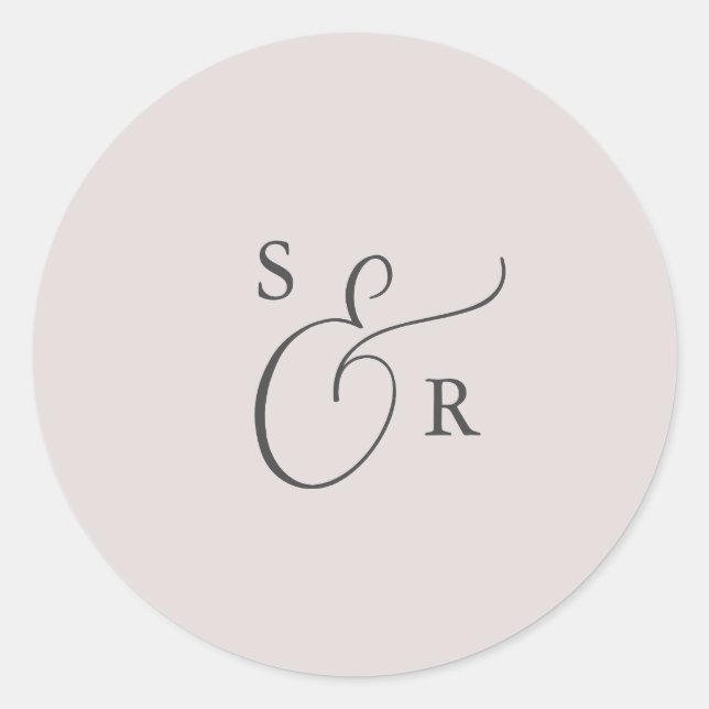 Sticker Rond Sceau Mariage d'enveloppe de monogramme de moisiss (Devant)