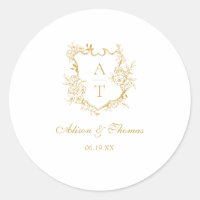 Sceau Mariage d'enveloppe de monogramme d'or