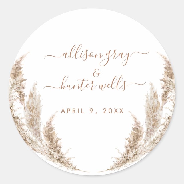 Sticker Rond Sceau Mariage floral (Devant)