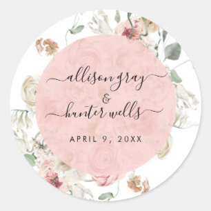 Sticker Rond Sceau Mariage floral   Annabeth