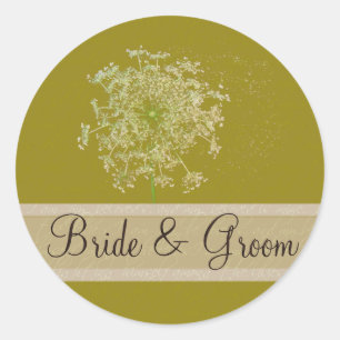 Sticker Rond Sceau Mariage Queen Anne Lace