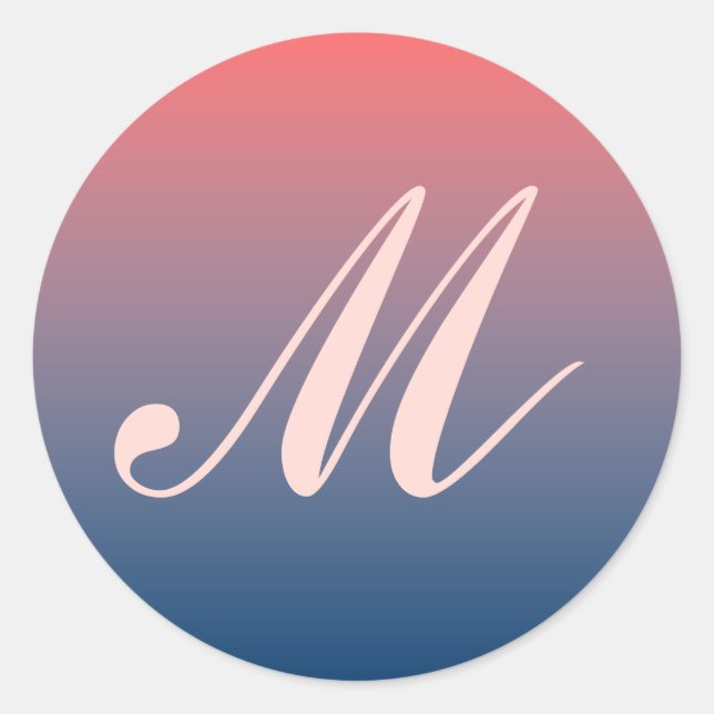 Sticker Rond Sceau Mariage rose et bleu Twilight (Devant)