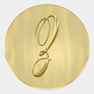 Sticker Rond Sceau Monogramme Z or
