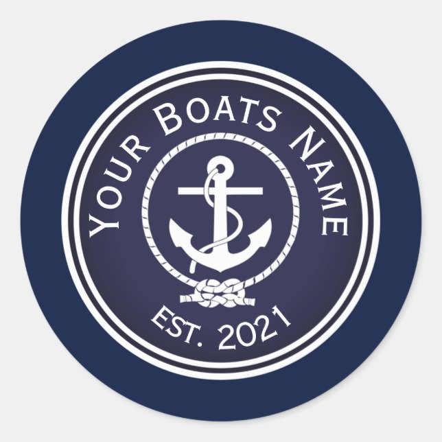 Sticker Rond Sceau nautique Ancre (Devant)