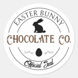 Sticker Rond Sceau officiel de la compagnie de chocolat Bunny d
