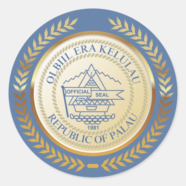 Sticker Rond Sceau officiel Palau (Devant)