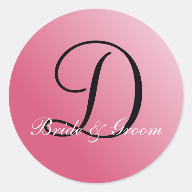 Sticker Rond Sceau personnalisable Monogramme D (Devant)