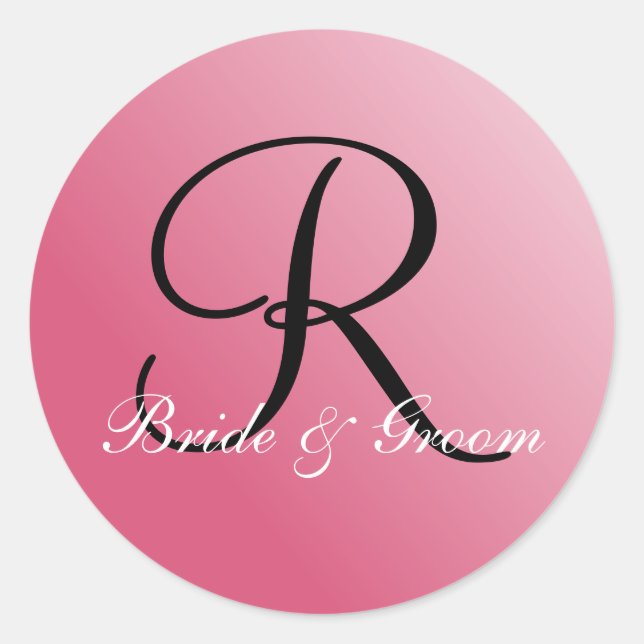 Sticker Rond Sceau personnalisable Monogramme R (Devant)