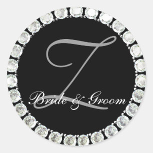 Sticker Rond Sceau personnalisable Z monogramme de diamant