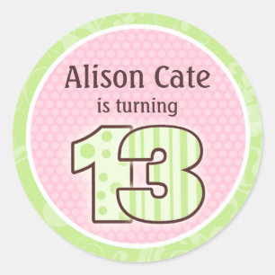 Sticker Rond Sceau personnalisé 13e anniversaire