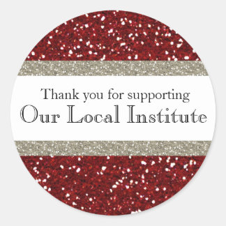 Sticker Rond Sceau personnalisé d'argent rouge brillant