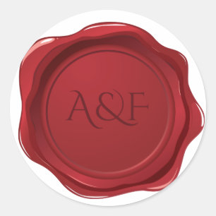 Sticker Rond Sceau personnalisé Fancy Red Wax