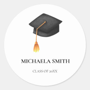 Sticker Rond Sceau simple de capuchon noir