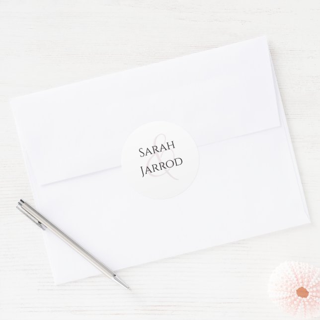 Sticker Rond Sceau simple d'enveloppe Mariage Monogramme (Enveloppe)