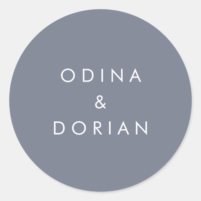Sticker Rond Sceau simple Mariage gris ardoise (Devant)