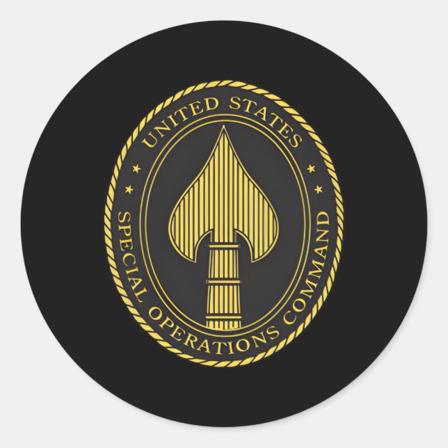 Sticker Rond Sceau Socom Us des forces spéciales américaines (Devant)