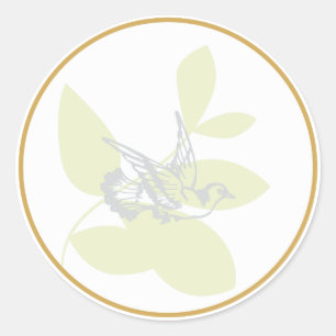 Sticker Rond Sceau/Sticker Baptême de la colombe verte et de la