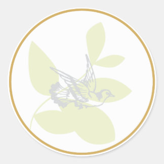 Sticker Rond Sceau/Sticker Baptême de la colombe verte et de la
