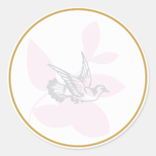 Sticker Rond Sceau/Sticker Baptisant de la colombe rose et de l